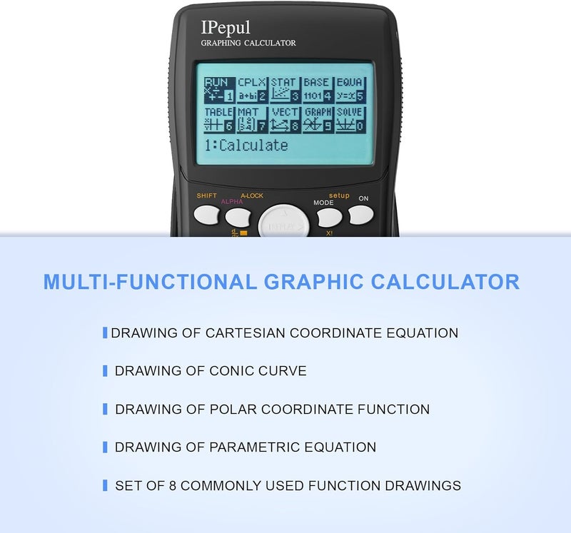 iPepul Graphing Calculator, Scientific Calculators 10 Modes /4 Graphing Functions,Desktop Math Calculator for College Students,School Supplies for Middle High School Teachers Office（Black） - Image 4